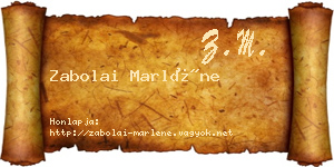 Zabolai Marléne névjegykártya